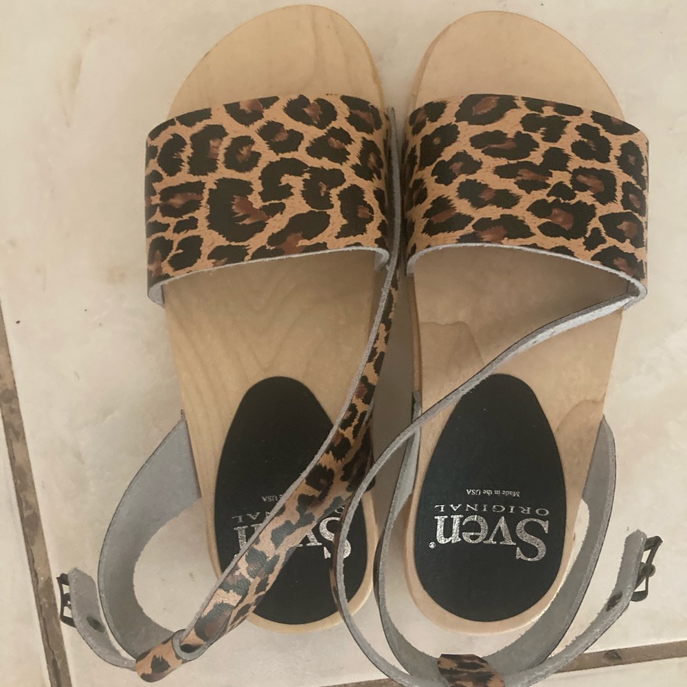 Sven Leopard Print Clog Sandals